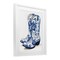 Stupell Industries Blue Chinoiserie Cowboy Boots Framed Print Under Glass, design by Heidi Kuntz